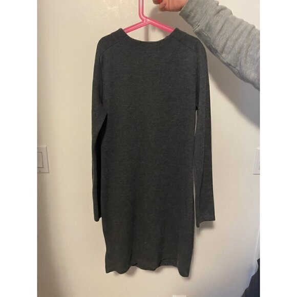 Zara Mini Dress Women's Medium Gray Crew Neck long Sleeves Pullover Knitted - Picture 4 of 6